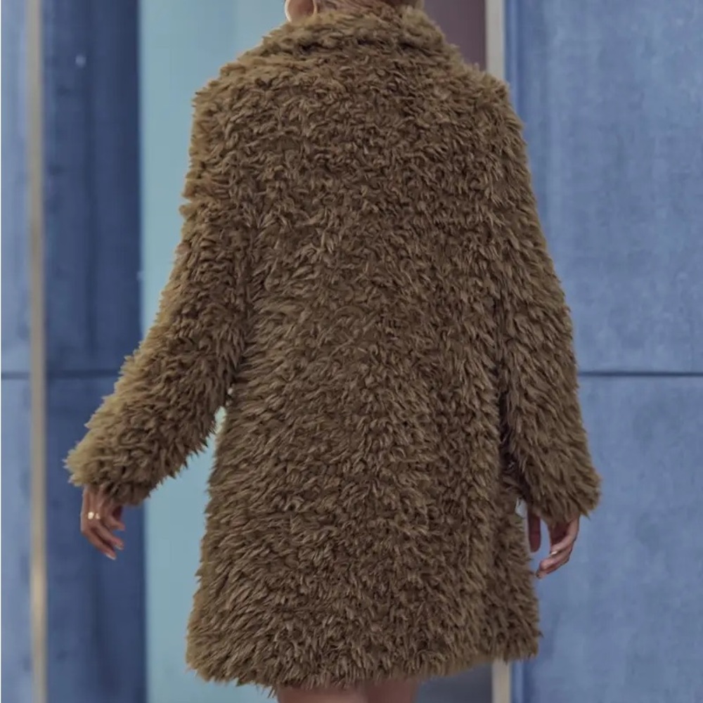 Zara BASIC Teddy Jacket in light brown